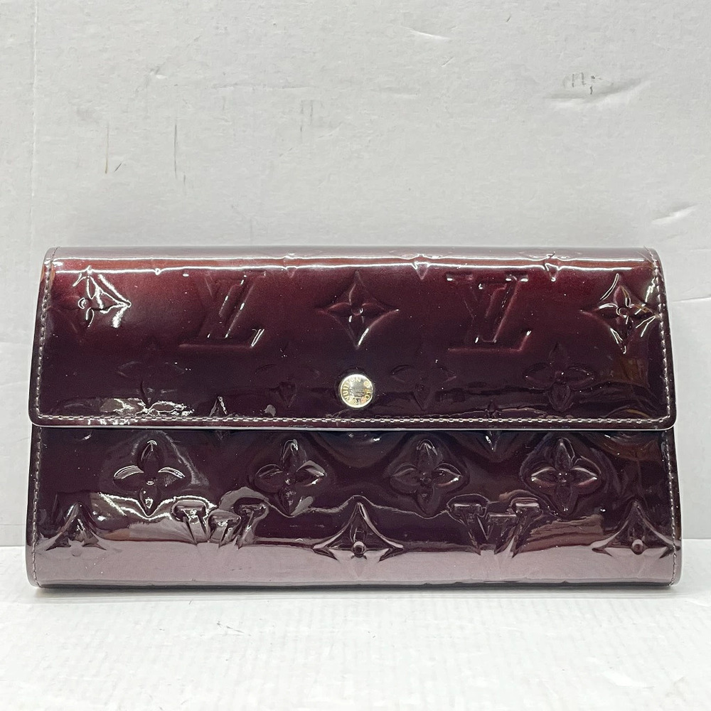Louis Vuitton Monogram Portefeuille Sarah Amarante Reddish Wallet Purple